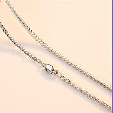 Pure Pt950 Platinum 950 Chain Women 1.2mm Wheat Link Necklace 2.5-2.6g 17inch picture