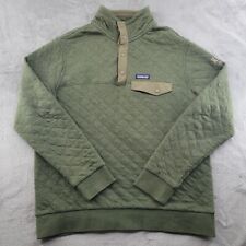 Patagonia Sweater Mens Large Green Quilt Snap-T Cotton Outdoor Pullover picture