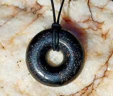 Black Sun Orgonite® Donut Pendant - Chakra Healing Necklace - EMF 5G Protection picture
