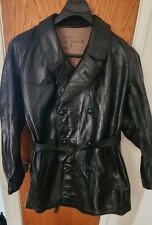 Vintage Italian Leather Trench Coat Jacket.   Palinc S.N.C WWII POSSIBLY  picture