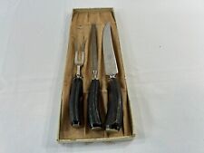 Vintage Lamson & Goodnow Carving Set - Stag Horn Handle - 3 piece set picture