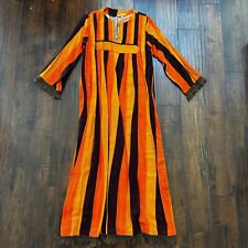 VTG 1960s Rockabilly Womens Dress Summer Skirt 60s 70s Top Orange Mexico Stripe picture