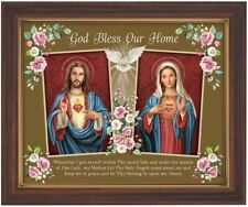 Inspirational Framed Print - God Bless Our Home, 12.5-Inch, Wood tone Frame picture