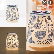Scentsy HOPE BLOOMS WARMER Blue White Floral Country Vintage Fall Inspirational picture