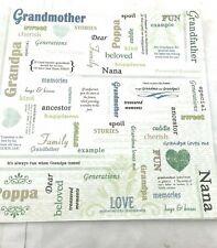 NEW Grandparents Themed 12 x 12 scrapbook paper acid and lignin free picture