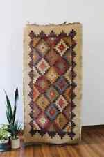 Vintage New Hand WovenWool Jute Turkish Kilim Flat Weave Area Rug Multicolor picture