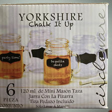 Yorkshire Chalk It Up 6-5oz.  shot mugs 6 pc set with chalk picture