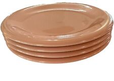 Mervyn’s Japan VTG Rare Salmon Pink Set Of 4 Stoneware 10.5” Plates. Pristine picture