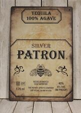 Patron Silver Tequila Tin Sign Bar Man Cave Vintage Style Mexican Restaurant   picture
