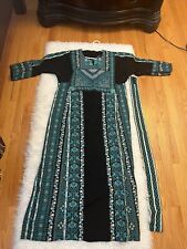 Palestinian dress thobe, Turquoise Blue And Black. Comes With Belt picture