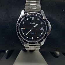 VINTAGE TIMEX 1980s SPORT DIVER DATE MECHANICAL WIND UP MEN'S WATCH 40mm picture