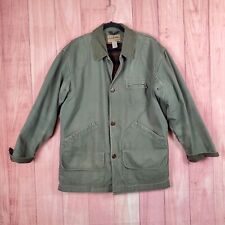 Vintage L.L. Bean Mens M / L Wool Lined Field Coat Green Barn Chore Jacket picture