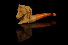 Horse Block Meerschaum Pipe cigarette handmade tobacco smoking 海泡石 with case picture