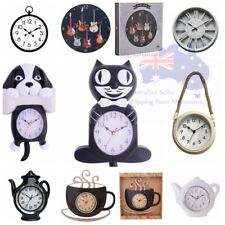 LADY TIE BLack Cat Clock / Dog /Coffee Tea pot Guitar New Wall Clock 26-40cm  picture
