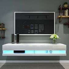 Floating LED TV Stand Wall Mounted Modern High Gloss TV Stand with Storage picture