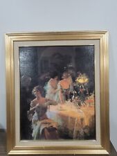 Vintage Framed Print Early 19th Century Dinner Party Scene picture