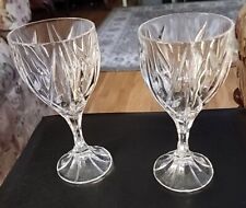 Stuart Crystal Redhouse Cut Leaf Wine Glass Goblet  Set of 2 picture