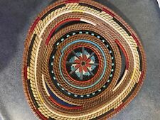 Handmade pine needle basket, southwest colors, of the sunset, OOAK picture