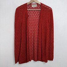 Vintage Andre Laug Audrey S.R.L. Roma Crochet Knited Red Cardigan Women’s 44 picture