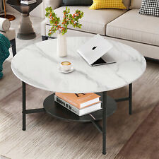 WISFOR Sofa Center Table 31.5”  Round Sintered Stone Accent Side Coffee Table picture