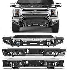 Steel Front Rear Bumper For 2021-2023 Ford F-150 w/ LED Lights+D-Rings Shackles picture