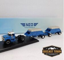 1/64 NEO Scale Models 1963 IHC Fleetstar 2000-D Blue NEO64006 Truck and Trailer picture