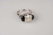 Amazing Handmade Design With Round Cut CZ & Shiny Black Onyx Vintage Look Ring picture