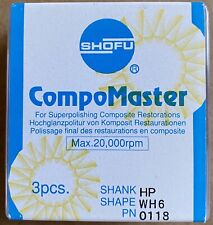 Dental Abrasives 8 pc Diamond Shofu CompoMaster Shank HP Shape WH6 PN 0118 picture