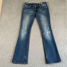 Miss Me Jeans Women's 30 Blue Bootcut Low Rise Medium Wash Distressed picture