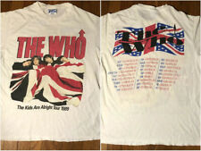 Vtg 80s The Who Concert Tour T-Shirt Punk 1989 Cotton Double Sides For Fans picture