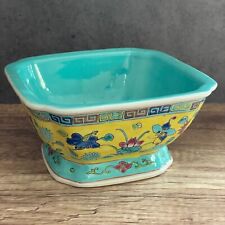 Early 20th Century Quig Dynasty China Octagonal Ceramic Bowl Hand Painted Floral picture