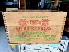 Vintage Remington Kleanbore Nitro Express 12 Gauge Ammo Wood Crate Box Shot Gun picture