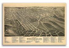 1891 Winston-Salem North Carolina Vintage Old Panoramic City Map - 16x24 picture