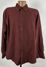 LL Bean Flannel Shirt Men Large Brown Solid Outdoors Cotton Lumberjack Casual picture