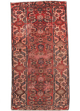 Hand Knotted Oriental 3'1''x6'8'' Vintage Wool Traditional RED Area Rug picture