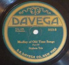 Orpheus Trio 78 DAVEGA 5023 Medley Of Old Time Songs Part III / Part IV SH2F picture