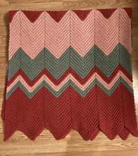 Handmade Crochet Knitted Zigzag throw blanket 30x82 picture