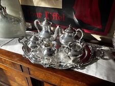 vintage Reed & Barton 5600 Regent serving tray tea set teapot creamer sugar set picture