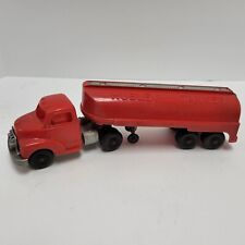 Vintage Hubley Kiddie Toy Semi Truck Trailer Fuel Tanker Delivery Truck Plastic picture