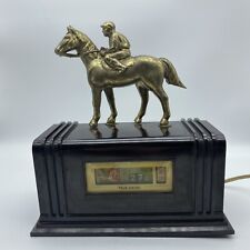 1940/50s Tele-Vision Early Flip Roll Number Clock With Jockey/Horse Pinup Risque picture
