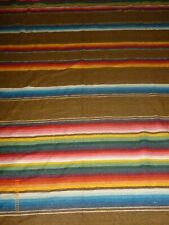 Vintage Mexican Serape Blanket Woven Stripes Southwest Fringe 61