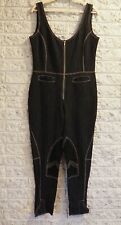 Vintage iconic black pinstripe wool jumpsuit sz 44 Italy Jean Paul Gaultier picture