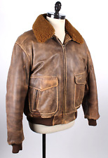 VTG Members Only Express Leather Bomber Coat Jacket Men's Size 46 picture