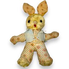Vintage Gund Plush Bunny Rabbit 1960s Yellow Sani-Foam Stuffed Animal Toy USA picture