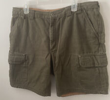 DULUTH TADING Men's Cargo Shorts Flat Front Button Fly & Zip Pockets Green SZ 44 picture
