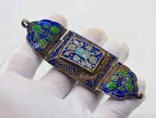 19th Century Kashmiri Solid Silver Enamel Islamic Arm Band For Taweez Eastern picture