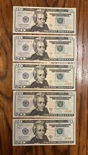 New Lot (5) 2017A Lucky 7’s Twenty ($20) Dollar Bill Sequential Numbers picture
