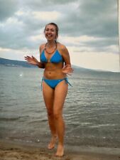 2000s Smiling Young Lady Woman Swimsuit Beautiful Figure Vintage Photo picture