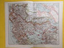 1908 Turkey In Europe Geographical Vintage Map Greece Serbia Montenegro C18-1 picture