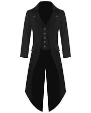 Men's Steampunk Tailcoat Jacket Black Gothic Victorian Coat VTG picture